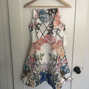 Keepsake the Label Ivory Diamond Floral Dress